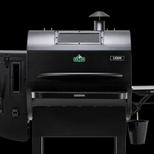 Green Mountain Grills Ledge model pellet grill showcasing sleek black design and integrated features for grilling enthusiasts.