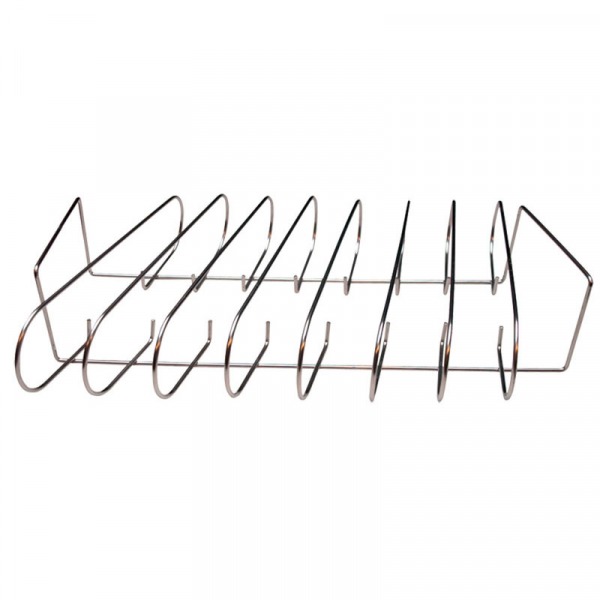 GMG Rib Rack for grilling, stainless steel construction, designed for holding ribs and enhancing barbecue cooking.